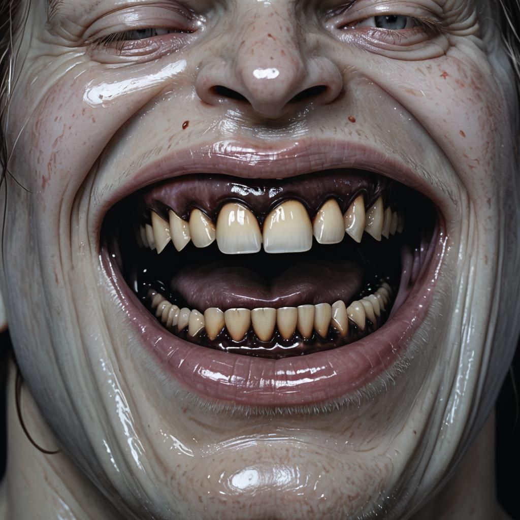 Grotesque Black Teeth Macro Photography