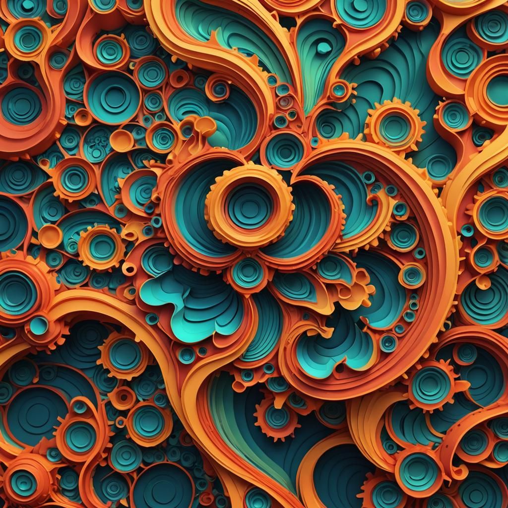 Abstract Fractal Wave Function in 3D Shading