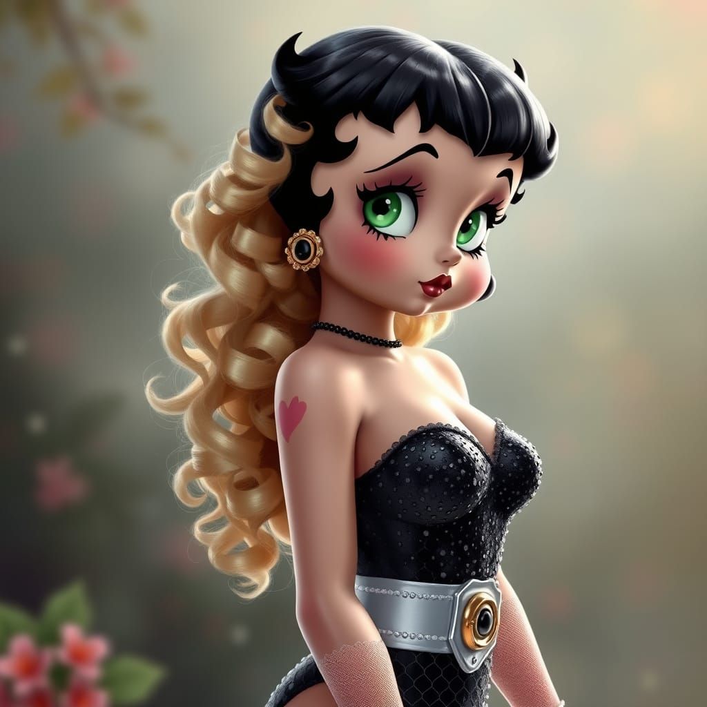 Ethereal Betty Boop in Sparkly Fantasy Gown