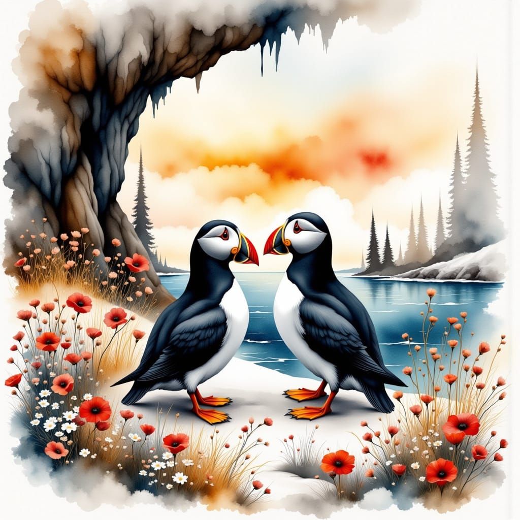 Arctic Animal Series: Puffins #2