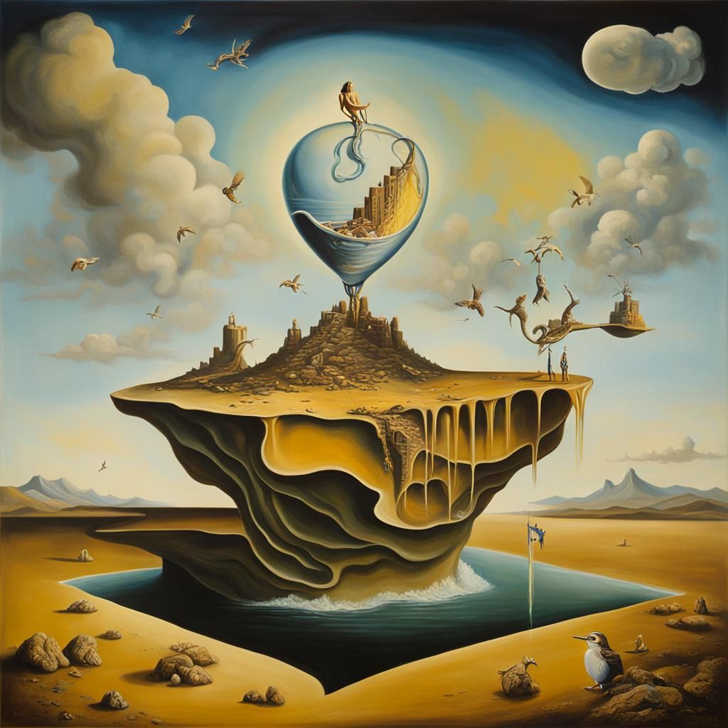 Surrealist Interpretation of Proverbs 18:22 in Dali Style