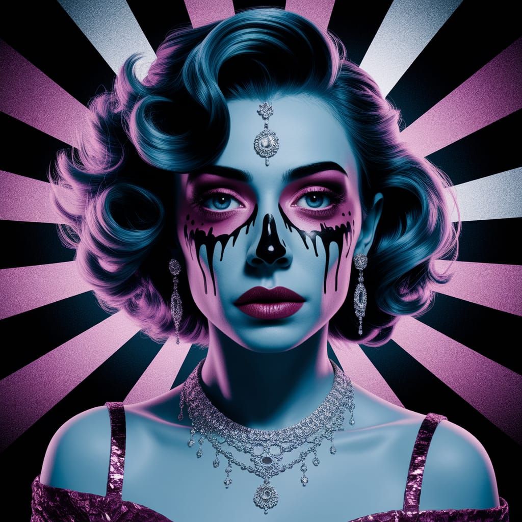 Radiant Sapphire Zombie Abstract Texture