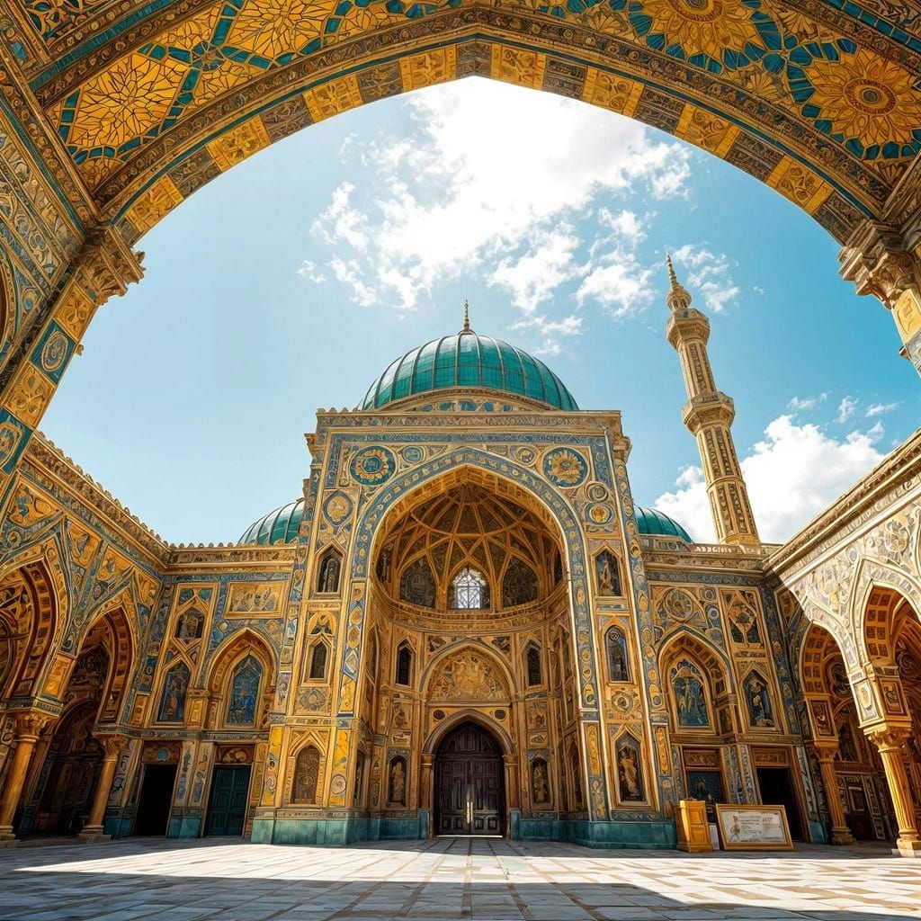 ( The Blue Mosque)Albastră, din Mazar-e Sharif, Afganistan.