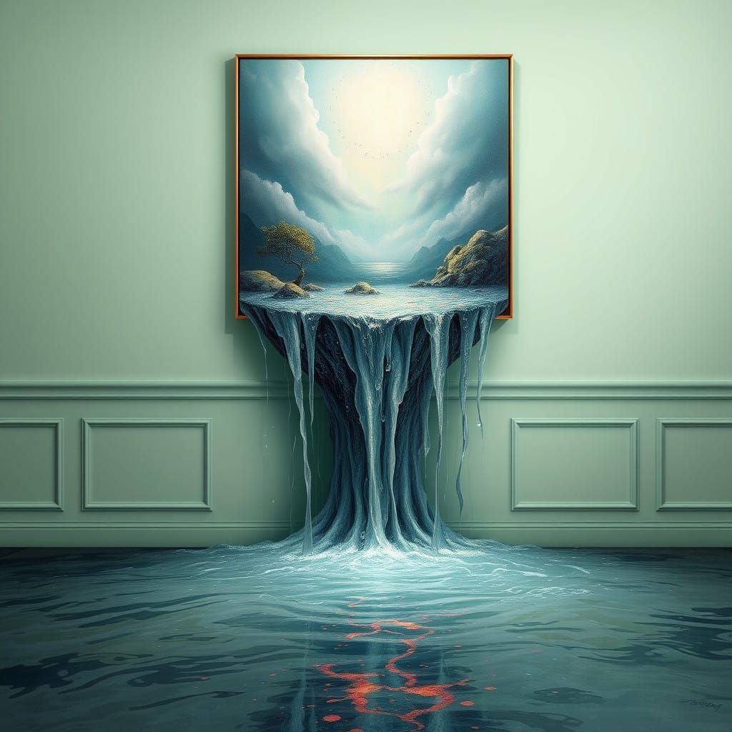 Dreamy Biomechanical Floodscape in Pastel Hues