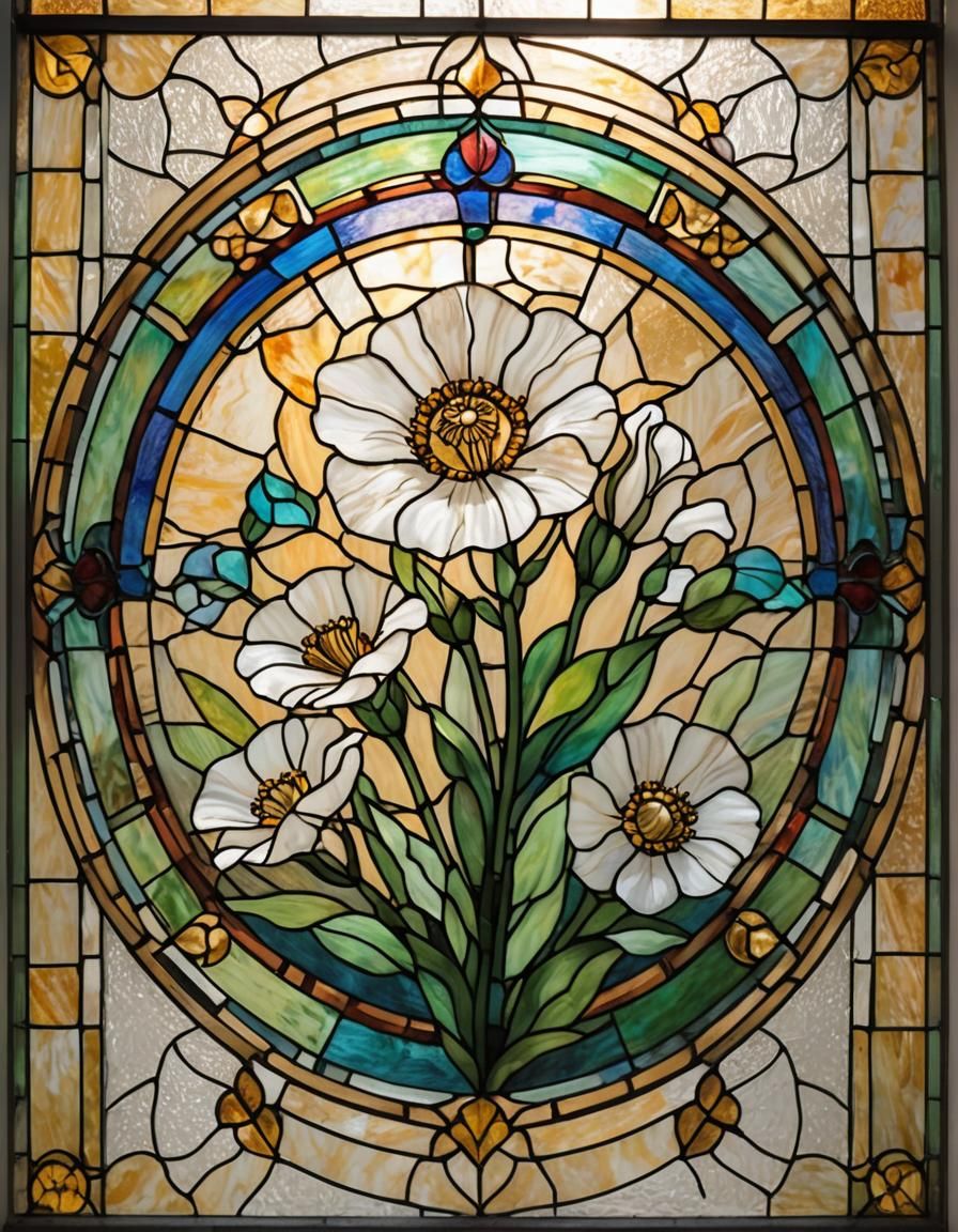 Stained Glass Lisianthus Flower in Sunlight