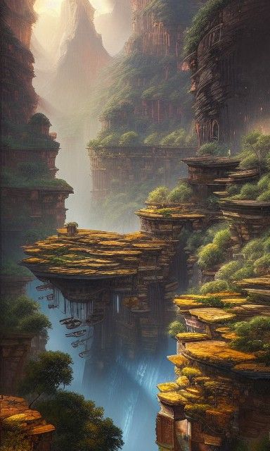 Terraced Canyon City Inspired by Kazuo Oga