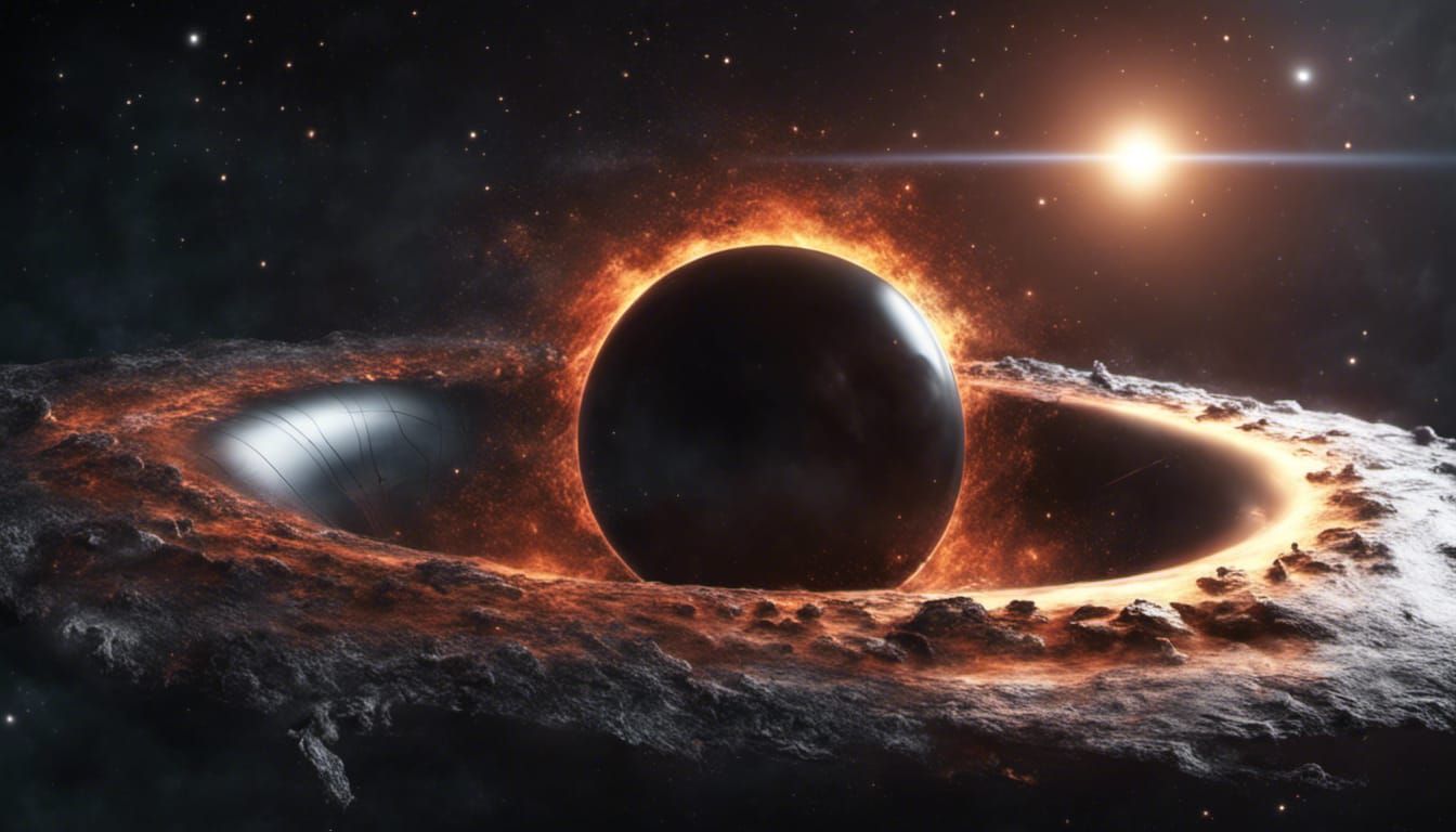 Gigantic Black Hole Bends Light in Space