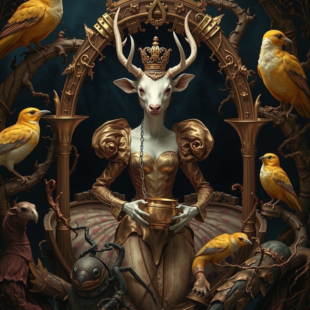 Golden Trophy for Cryptid Taxidermy in Wonderland