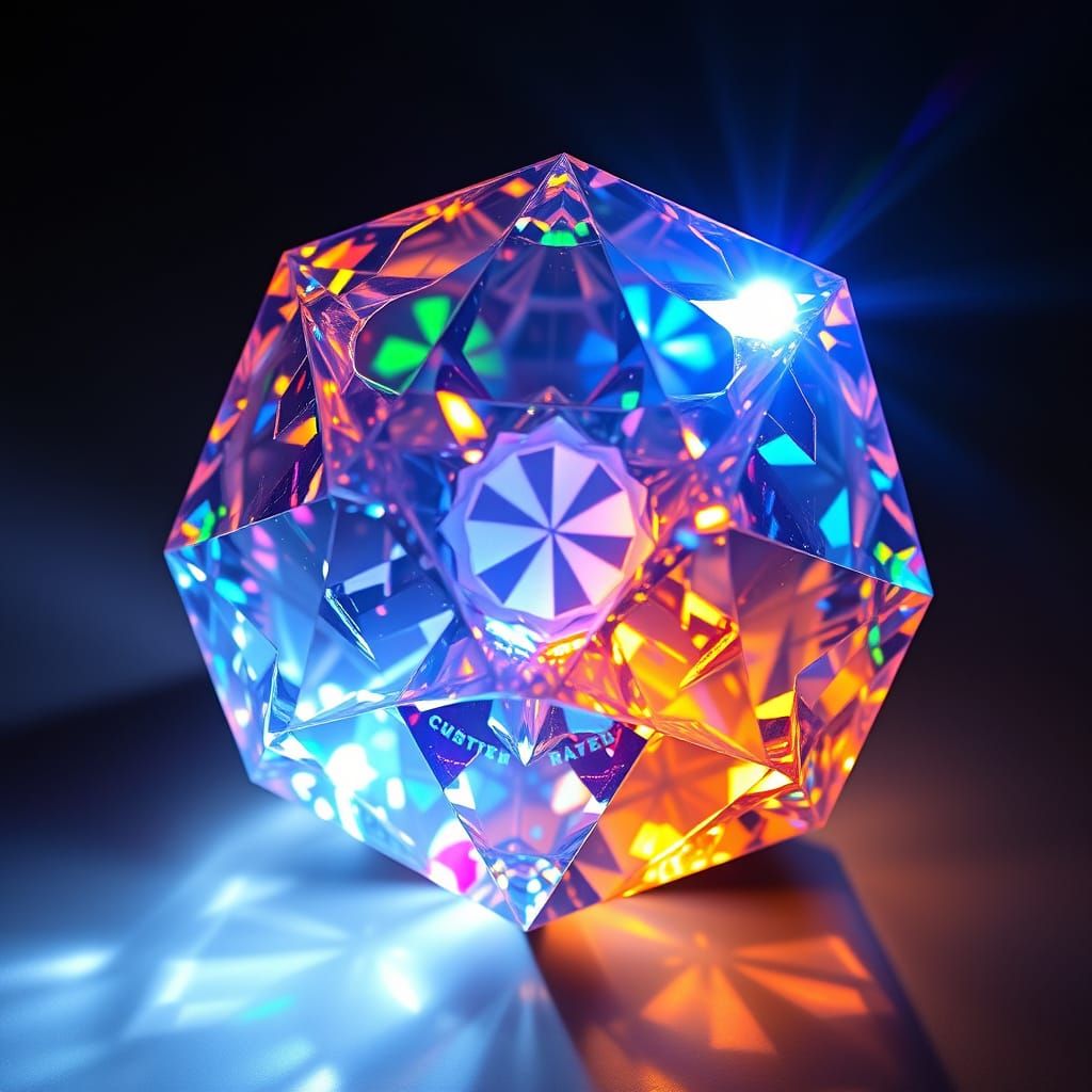 Crystal Form Refracting Colors in a Kaleidoscope Effect