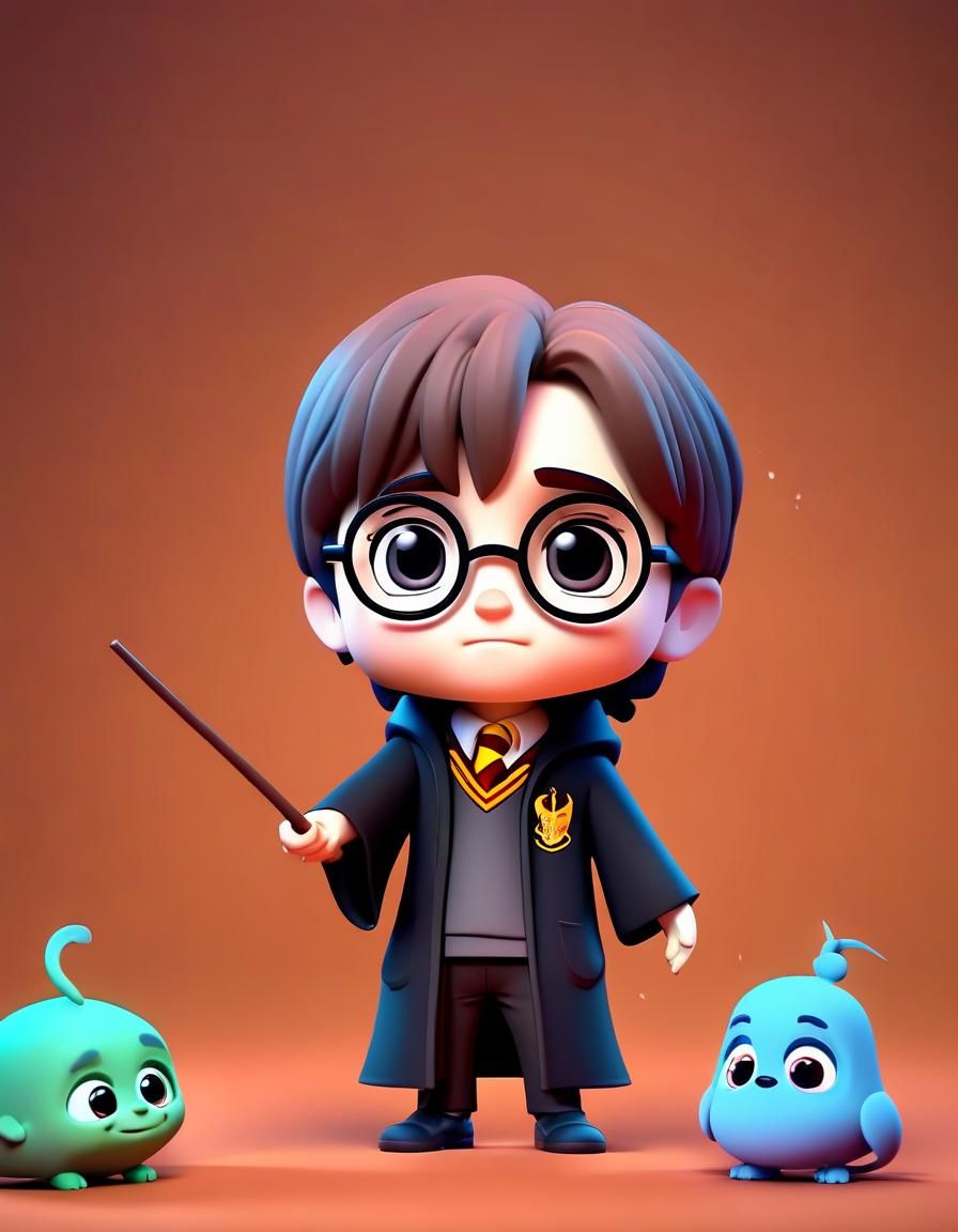 Cute Chibi Harry Potter in 3D Digital Art