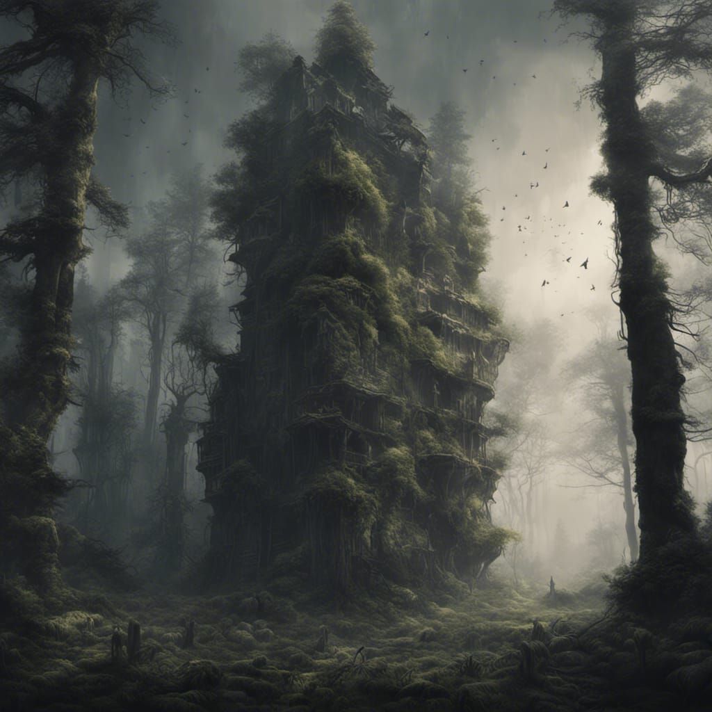 Dark Sinister Forest in Digital Matte Painting
