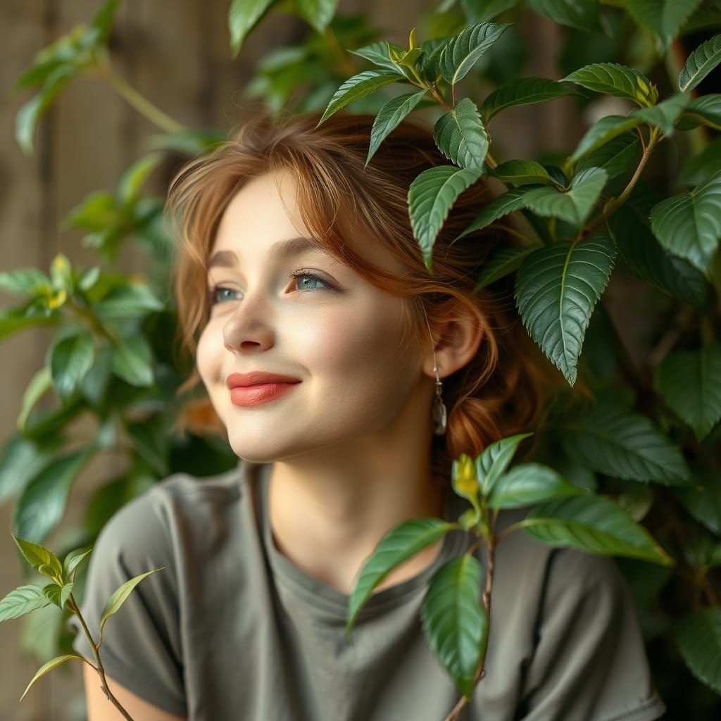 Deep Philosophical Woman in a Garden of Unanswered Questions