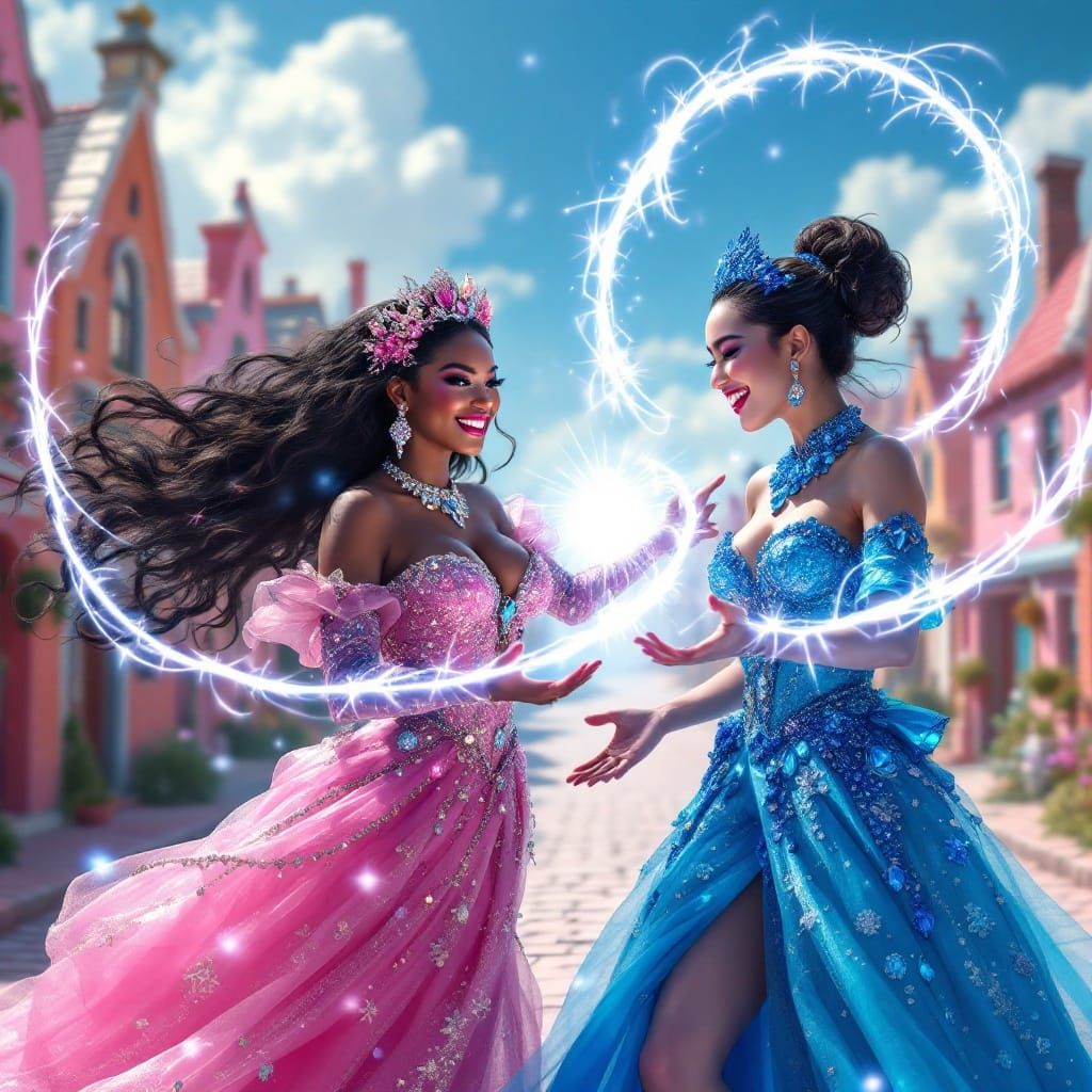 Enchantresses Engage in Whimsical Magic-Off in Quaint Fantas...