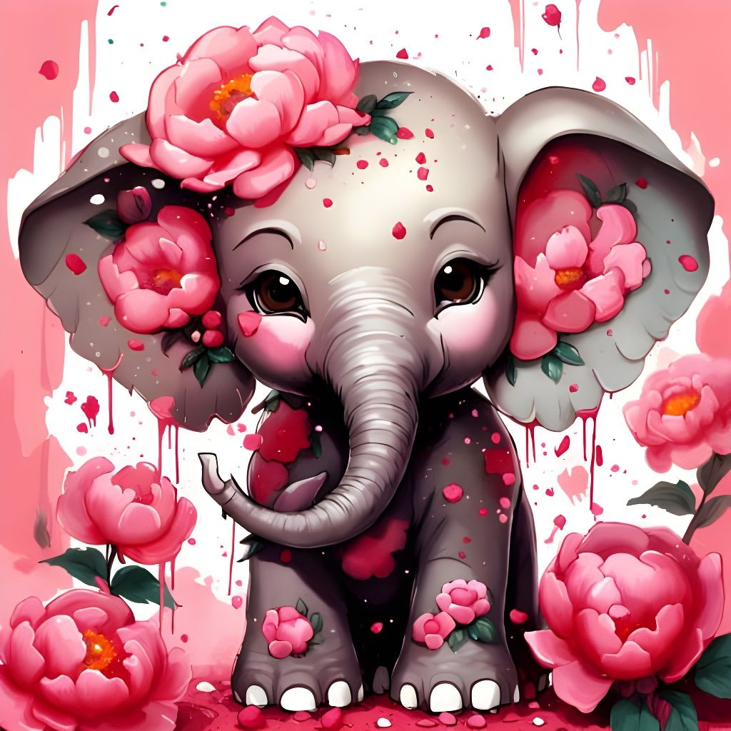 Young Elephant Generated by AI