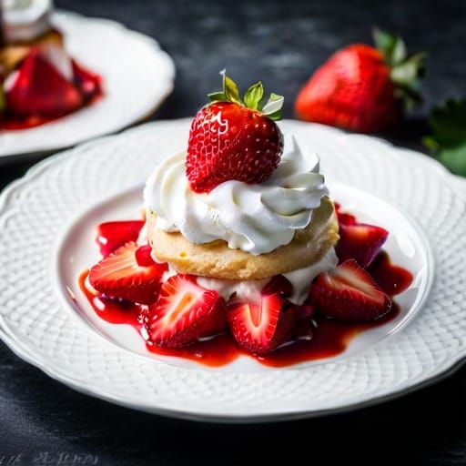 Exquisite Strawberry Shortcake on Royal Albert China