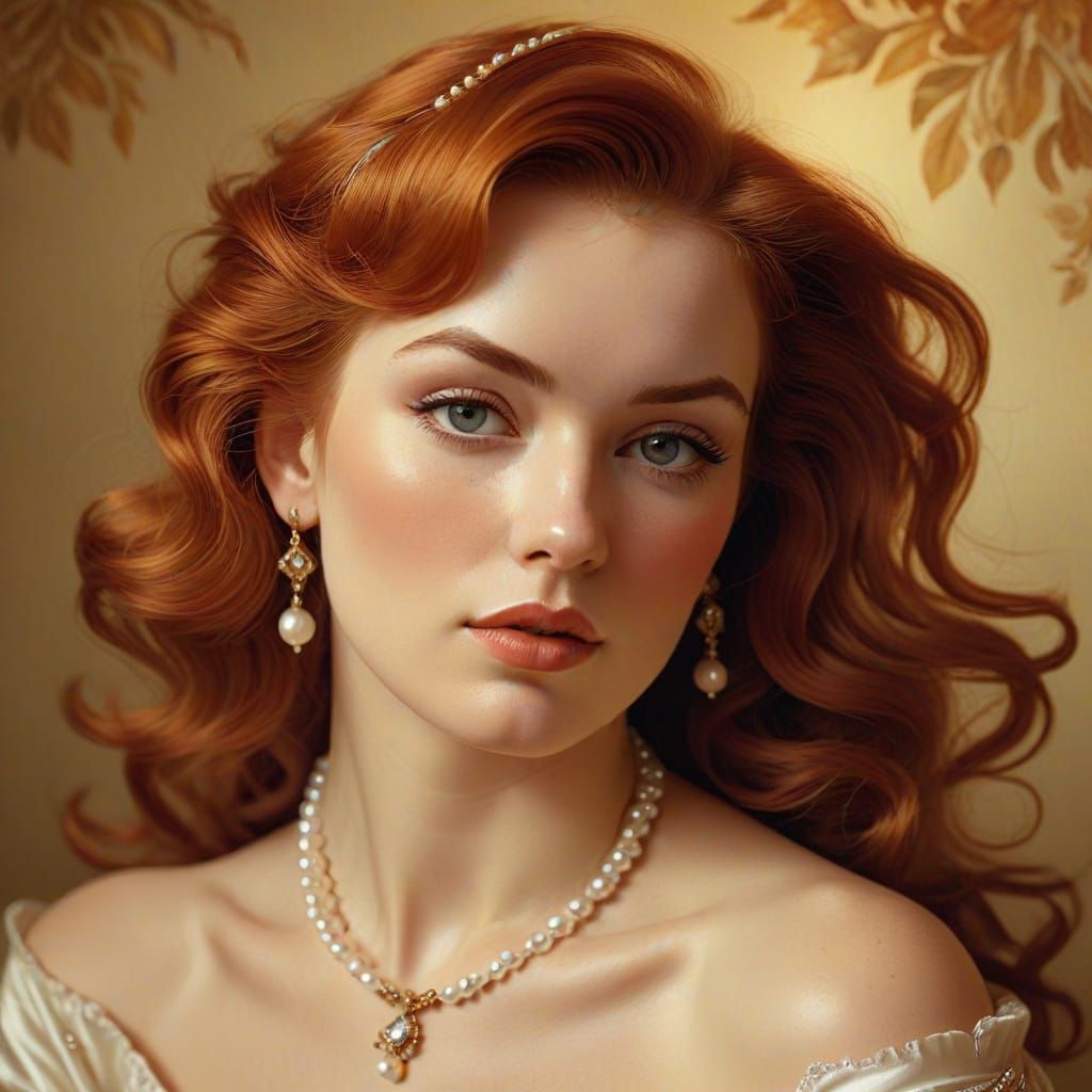 Renaissance Portrait of Woman with Auburn Hair