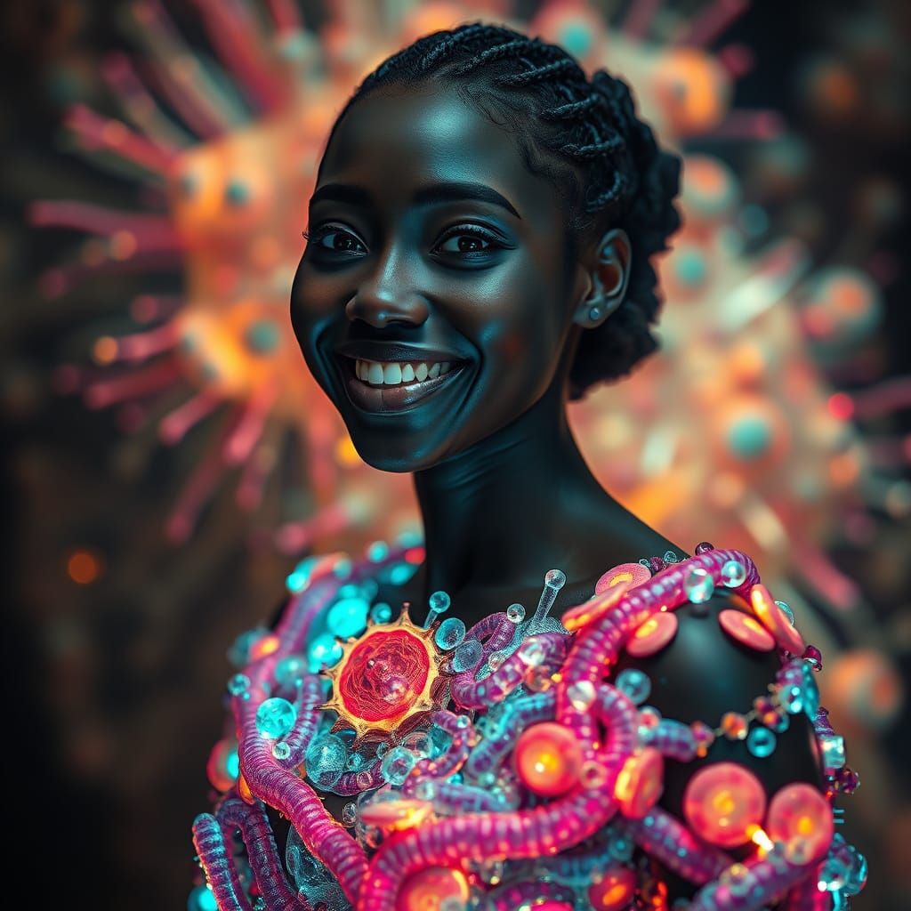 Bacterial Dress: A Bioluminescent Portrait