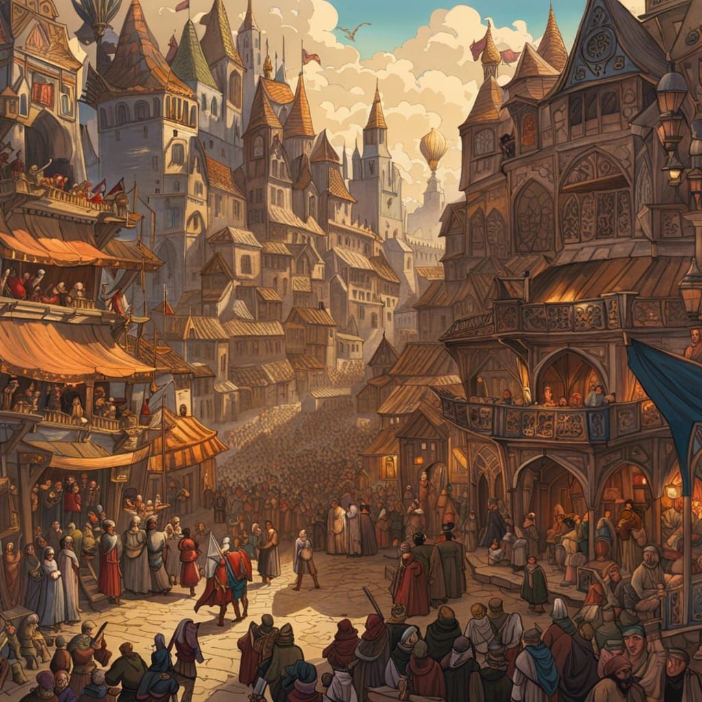 Medieval Festival Marketplace, 2D Style