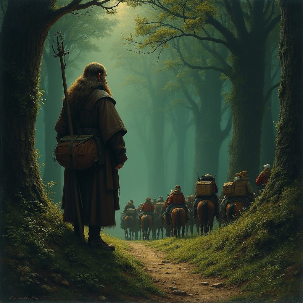 Beorn's Farewell at Mirkwood in Surreal Style