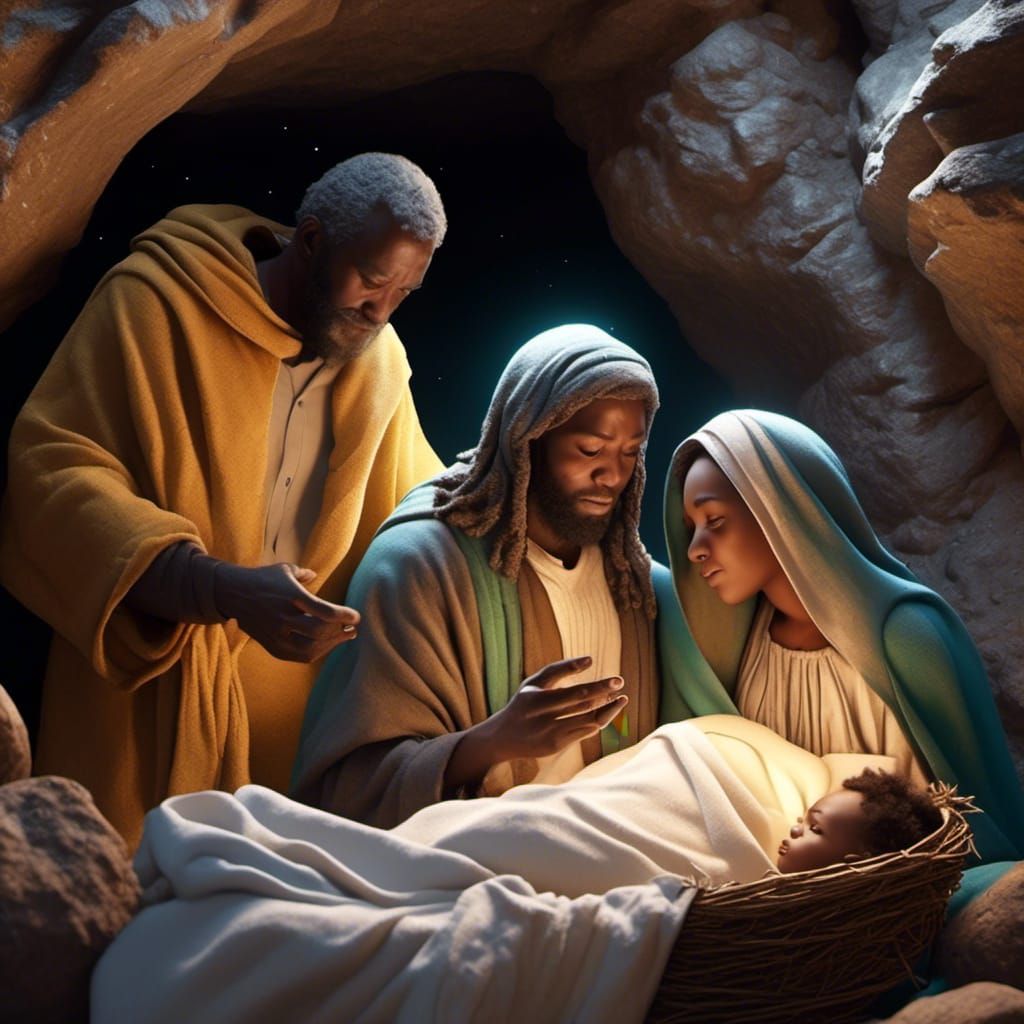 Nativity Scene in Bethlehem: Hyper-Realistic 3D Illustration