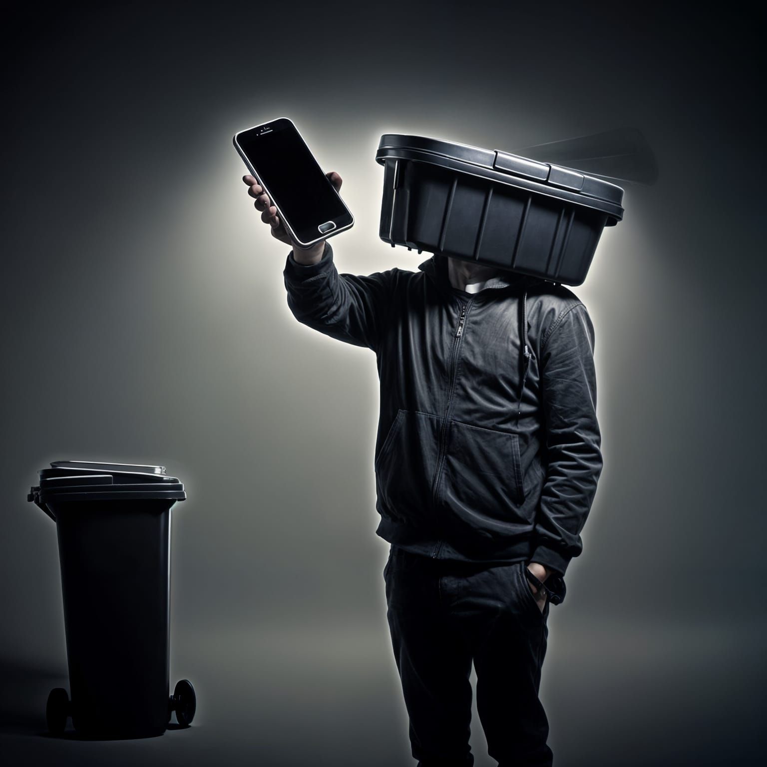 Symbolic Smartphone Head Illustration