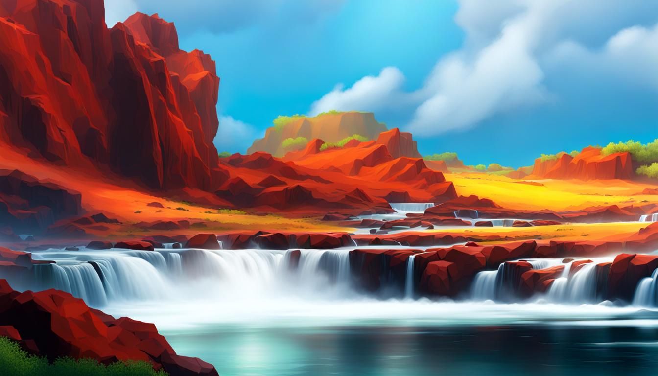 Waterfalls [Digital Speed-Painting SDXL]