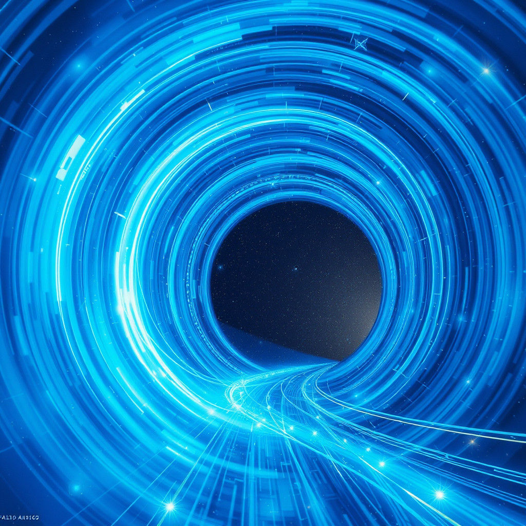 Blue Tunnel Effect at Near Light Speed