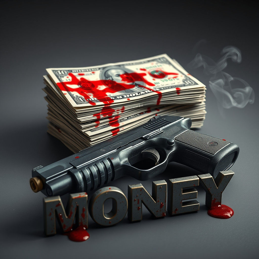 Blood Money: Hyperrealistic Gritty Crime Scene