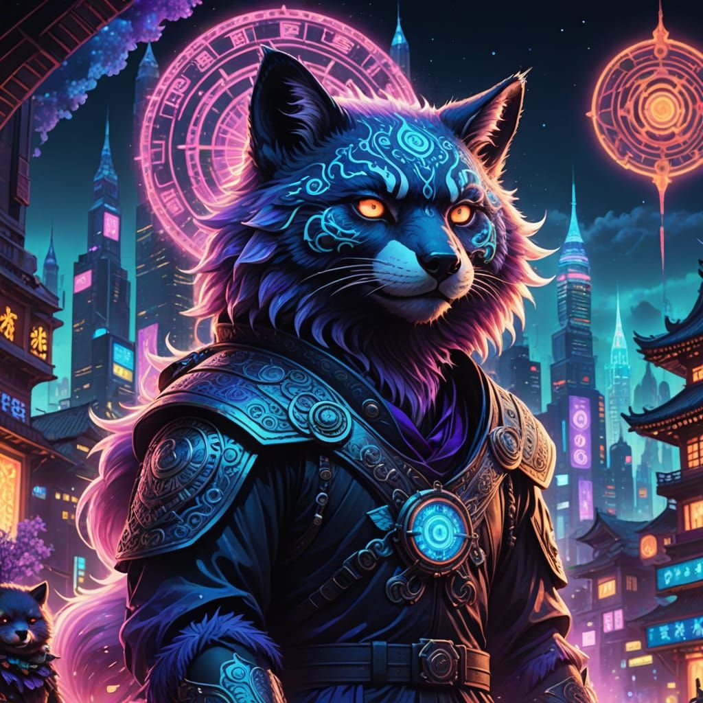 A shifter, presumably law officer in a magi-tech society.
My...