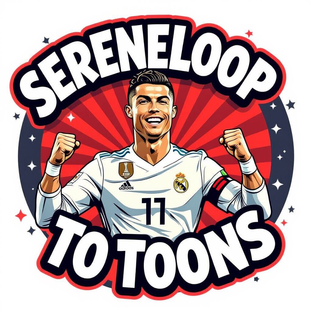 Cristiano Ronaldo Cartoon Logo for SereneLoopToons