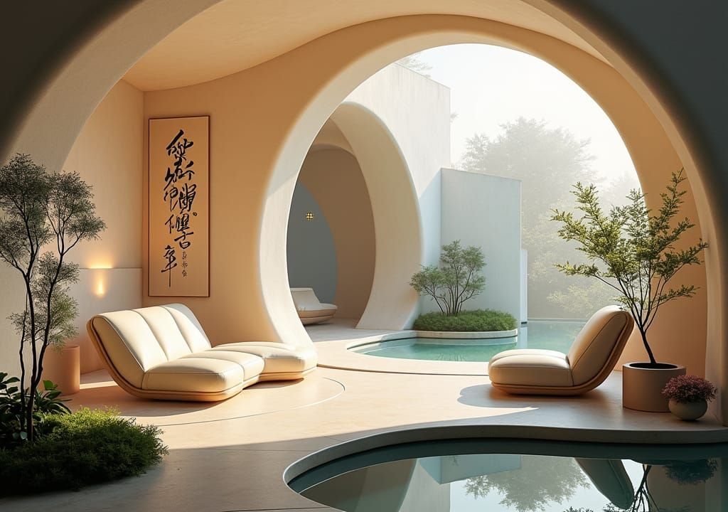 Futuristic Japanese Interior Design in High-Tech Haven