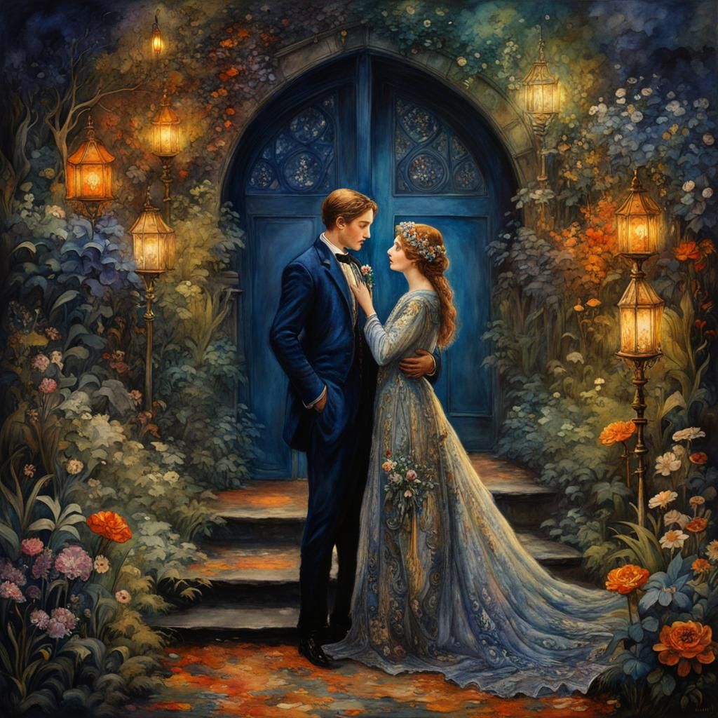 Fantasy-Core Secret Garden Wedding in Watercolour Style