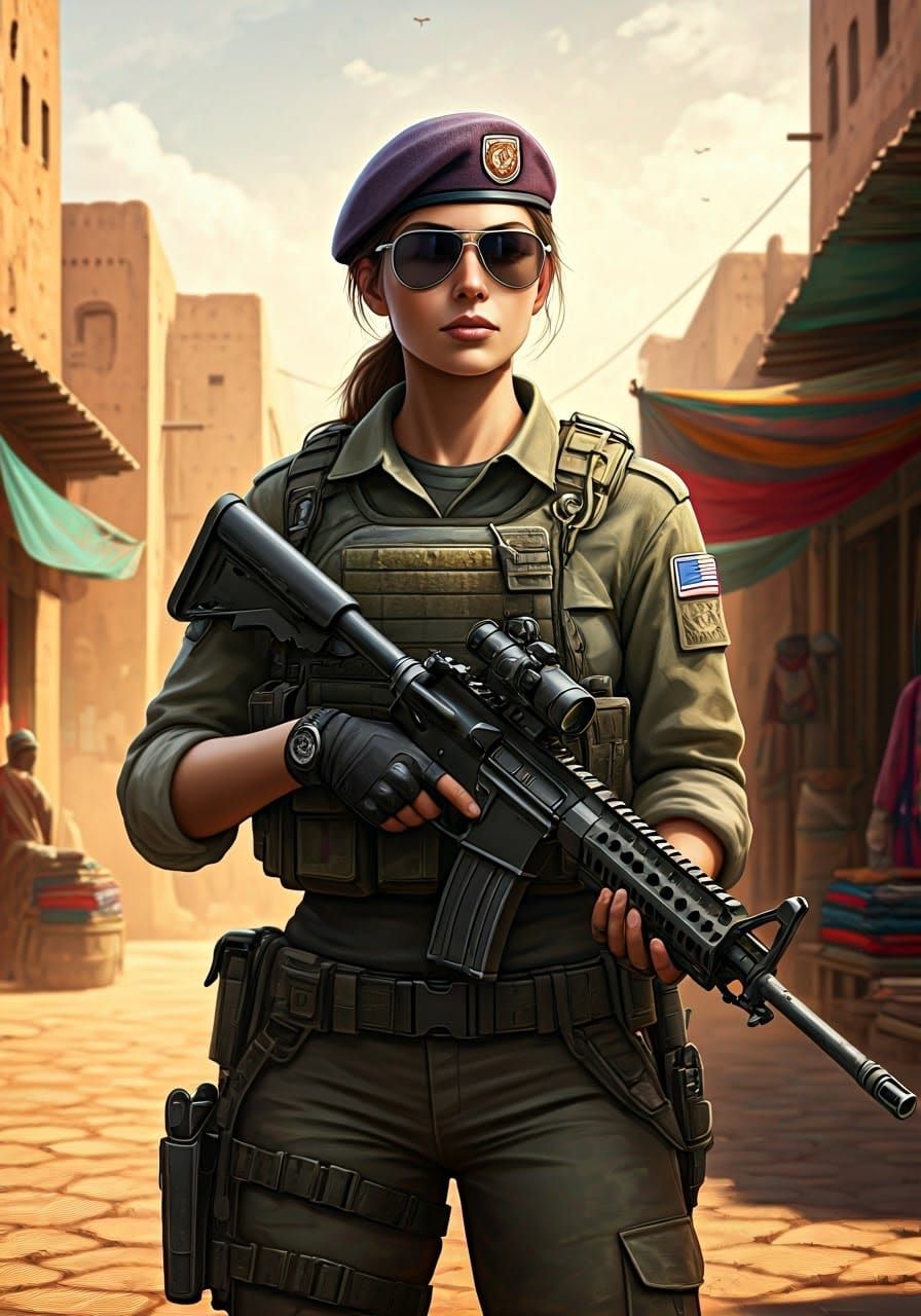 Female CIA Operative Stands Resolute in Gritty Third-World M...