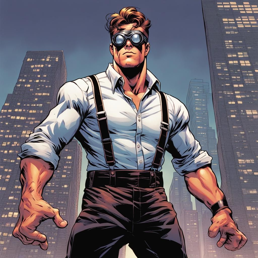 Cyclops Reimagined as Nerd in Comic Book Art