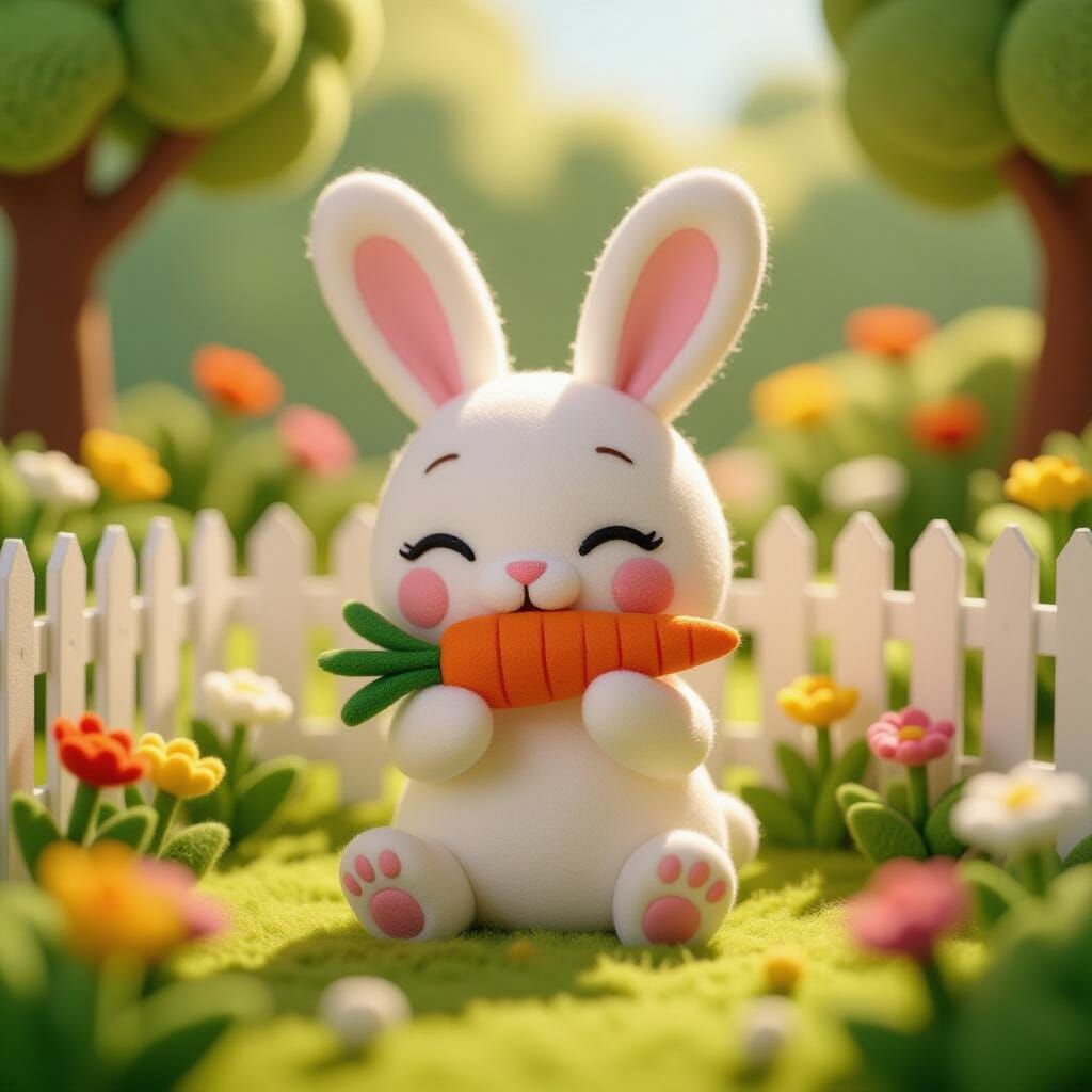 Anime Bunny in Felt Garden, Cinematic Film Still