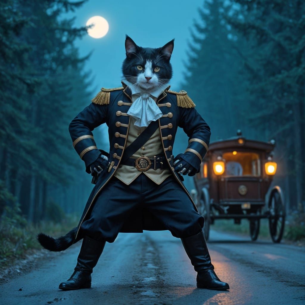 Cat Highwayman Ambush in Aristopunk Style