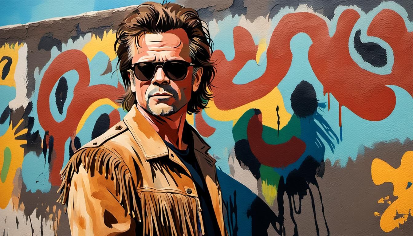 Singer in Suede Jacket: A Pop Art Watercolor