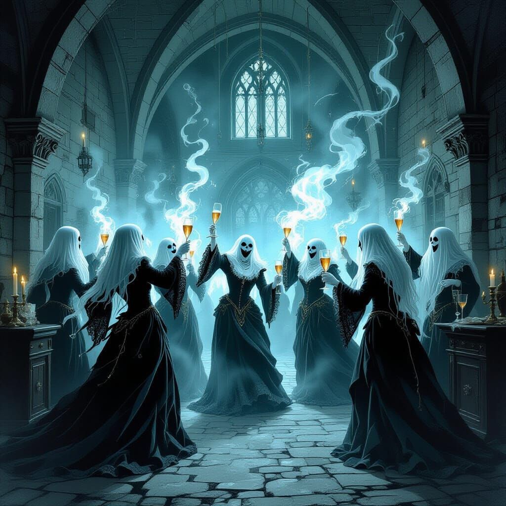 Gothic Ghosts Celebrate New Year in Castle Dungeon