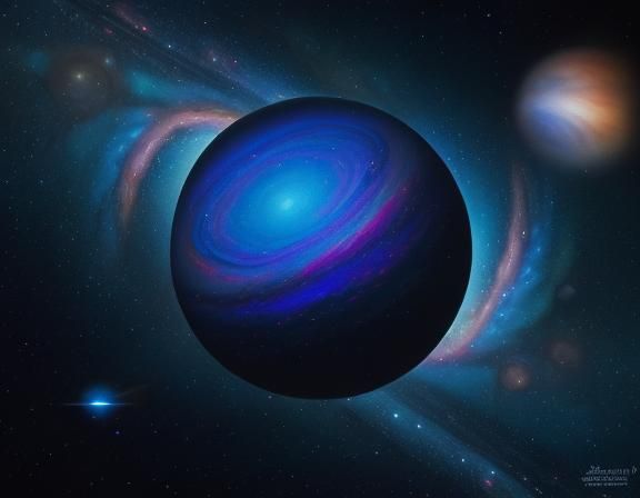 Astronaut Gazing at Jupiter on Neptune Rings