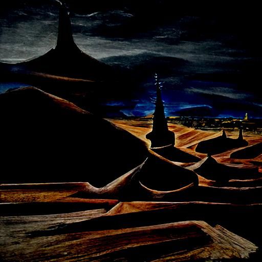 Arid Trading Post Oil Painting