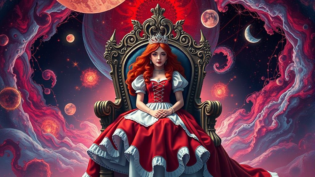 Alice Ascends: New Red Queen in Cosmic Wonderland
