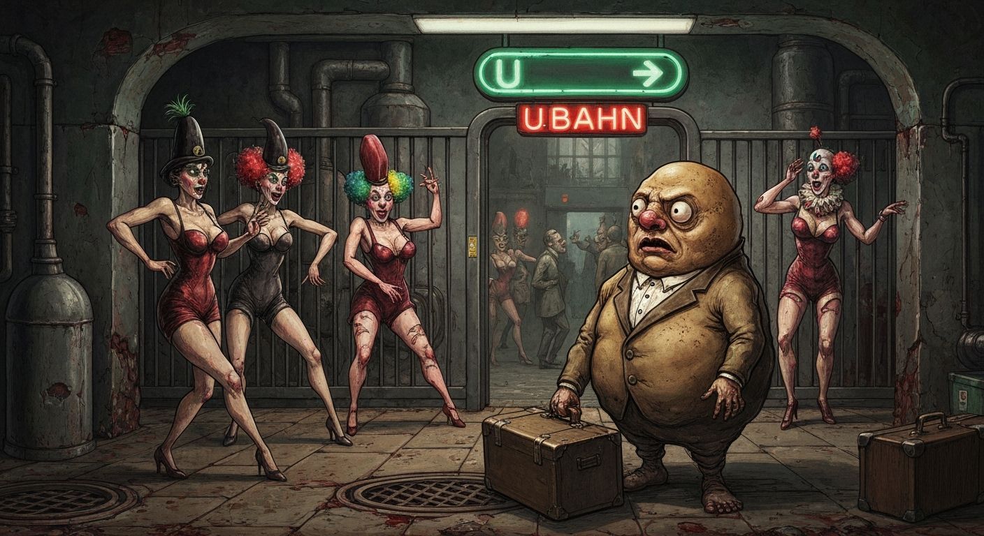 German Expressionist Dada Satire with Grotesque Figures