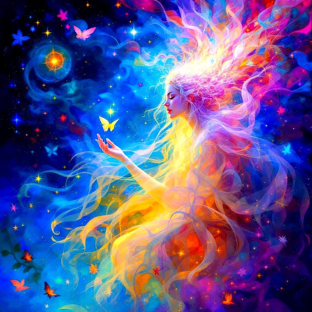 Ethereal Messenger Whispering to Soul, Matte Painting