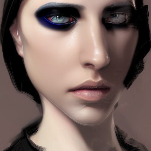 Raven-Haired Beauty in Hyperdetailed Portrait