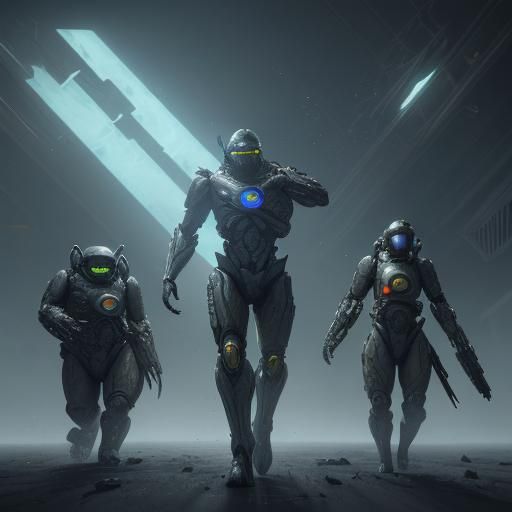 Dramatic AI Attack on Facility: 3D Digital Art