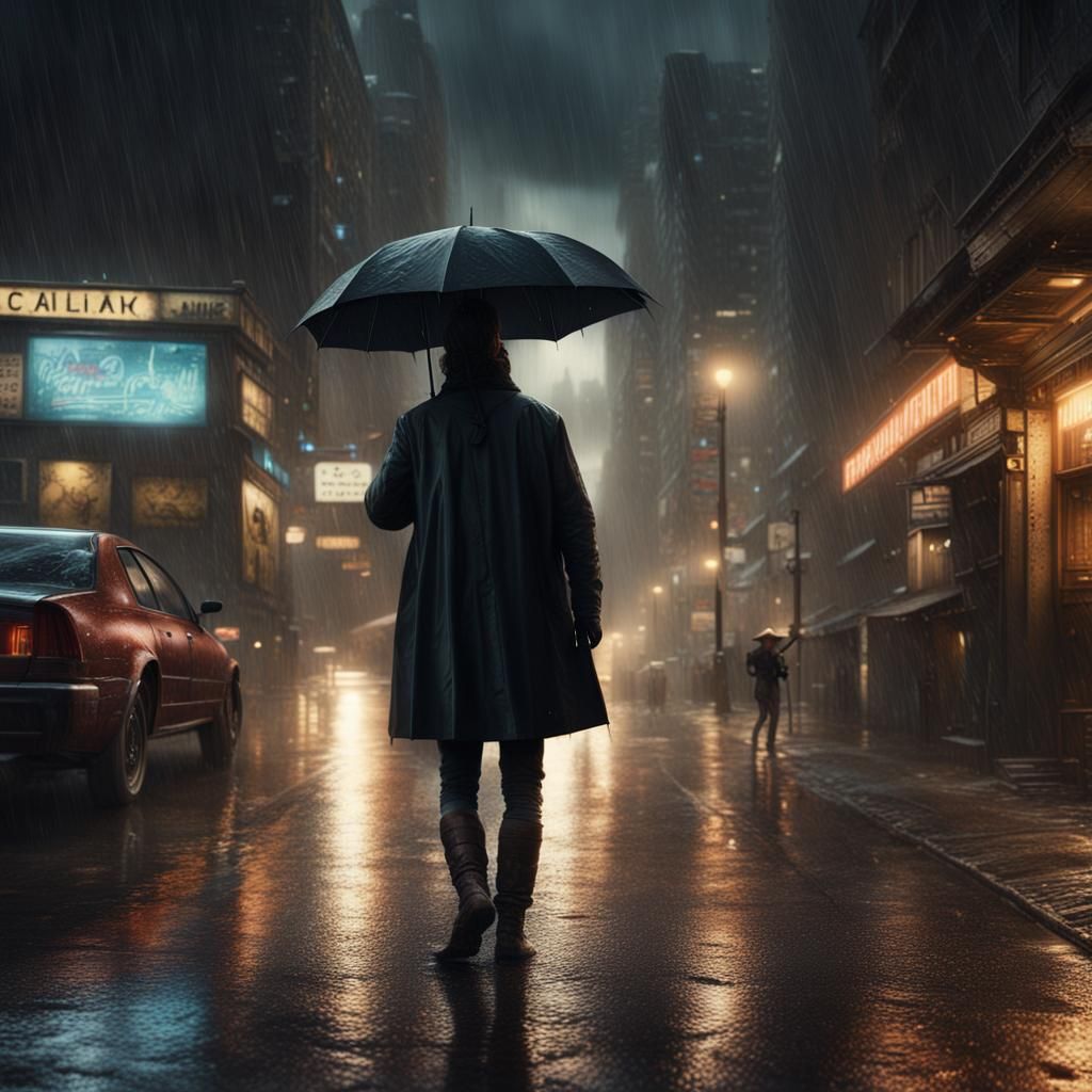 Epic Rainy Night: Digital Matte Painting