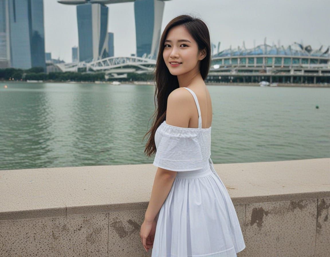 Korean Lady at Marina Bay Sands, Singapore