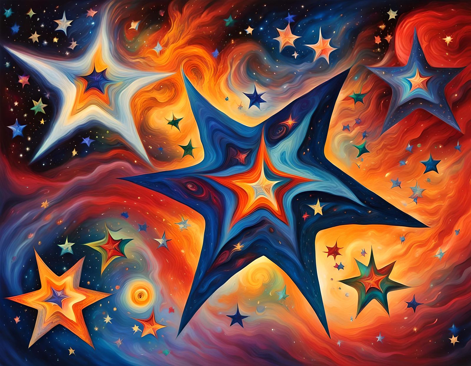 Electromagnetic Star Cluster in Abstract Style