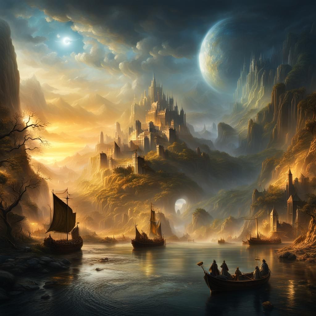 Fantastical Spiritual Scene in Detailed Matte Painting