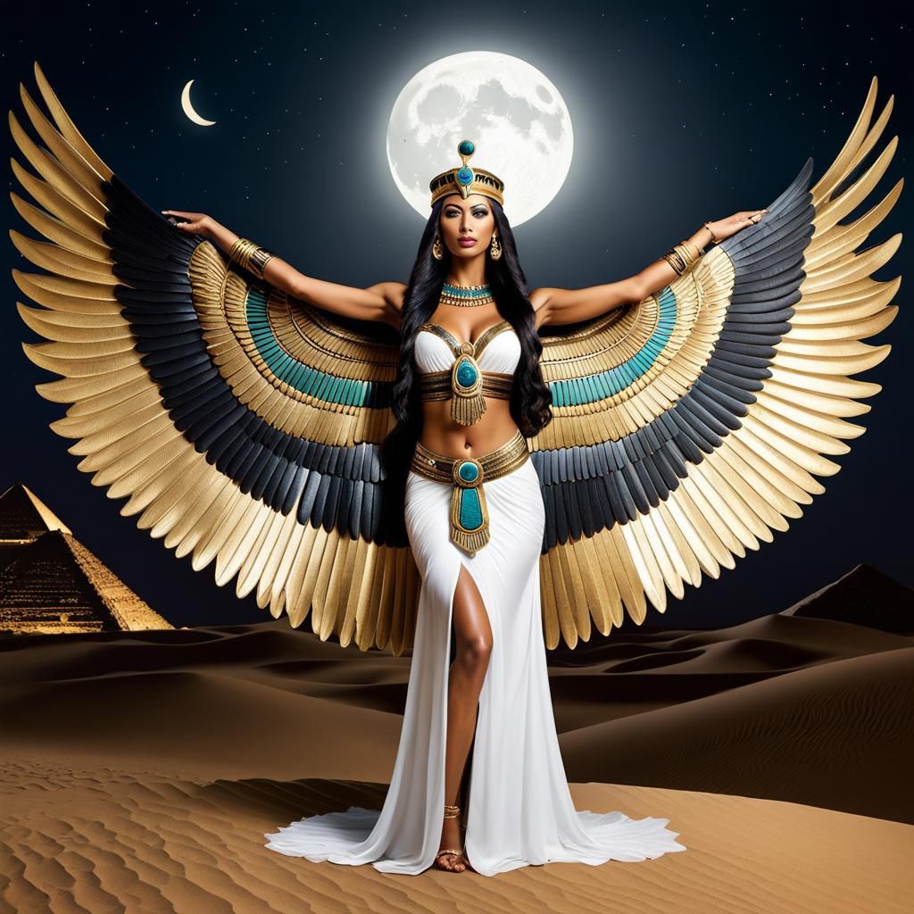 Egyptian Goddess Isis with Angel Wings